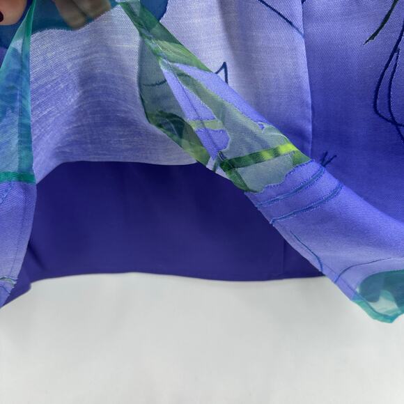 Coldwater Creek 3 Pc Set Purple Teal Floral Size 20 Pants, Cami, & Sheer Jacket - Picture 6 of 16